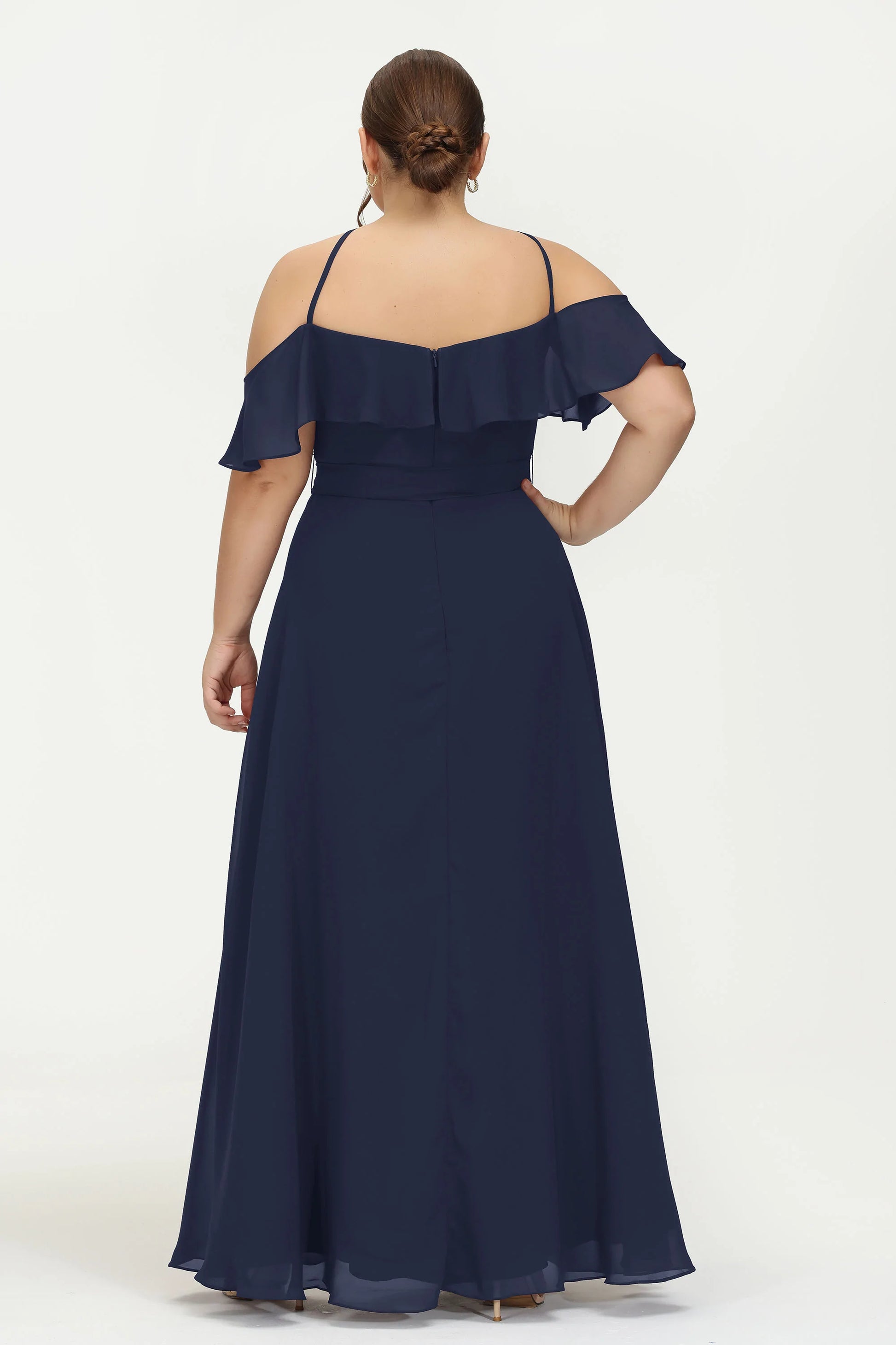 Halter Ruffles Maxi Plus Size Chiffon Dress DUNTERY Halter Ruffles Maxi Plus Size Chiffon Dress DUNTERY