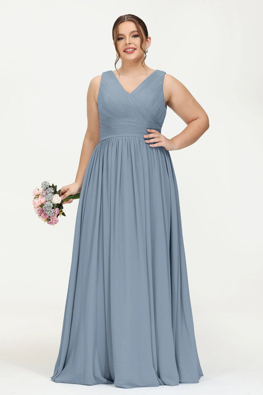 Dusty blue plus size top dress