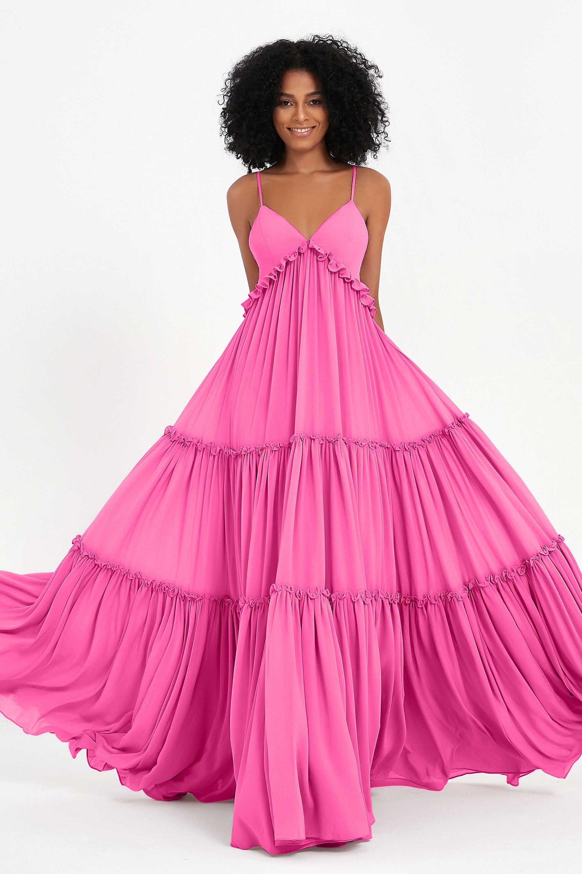 V-neck Empire Waist Maxi Boho Chiffon Dress DUNTERY V-neck Empire Waist Maxi Boho Chiffon Dress DUNTERY
