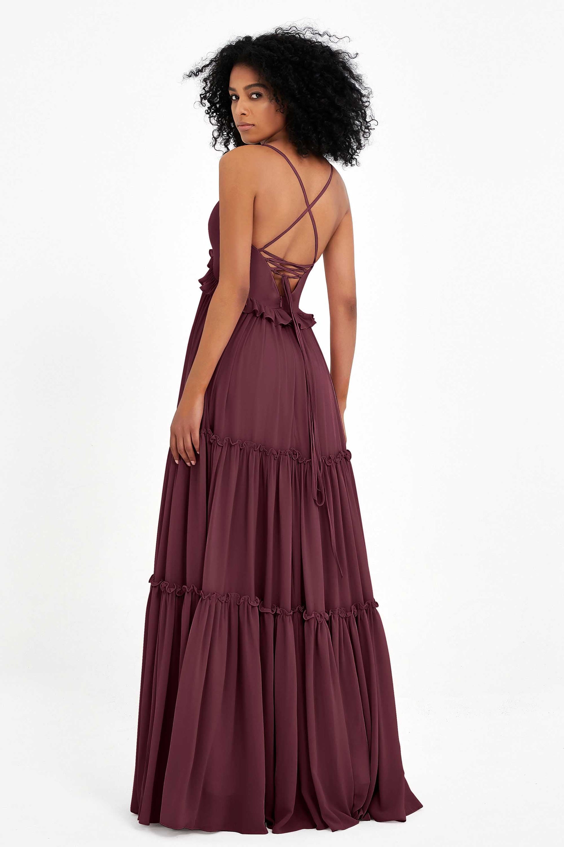 V-neck Empire Waist Maxi Boho Chiffon Dress DUNTERY V-neck Empire Waist Maxi Boho Chiffon Dress DUNTERY