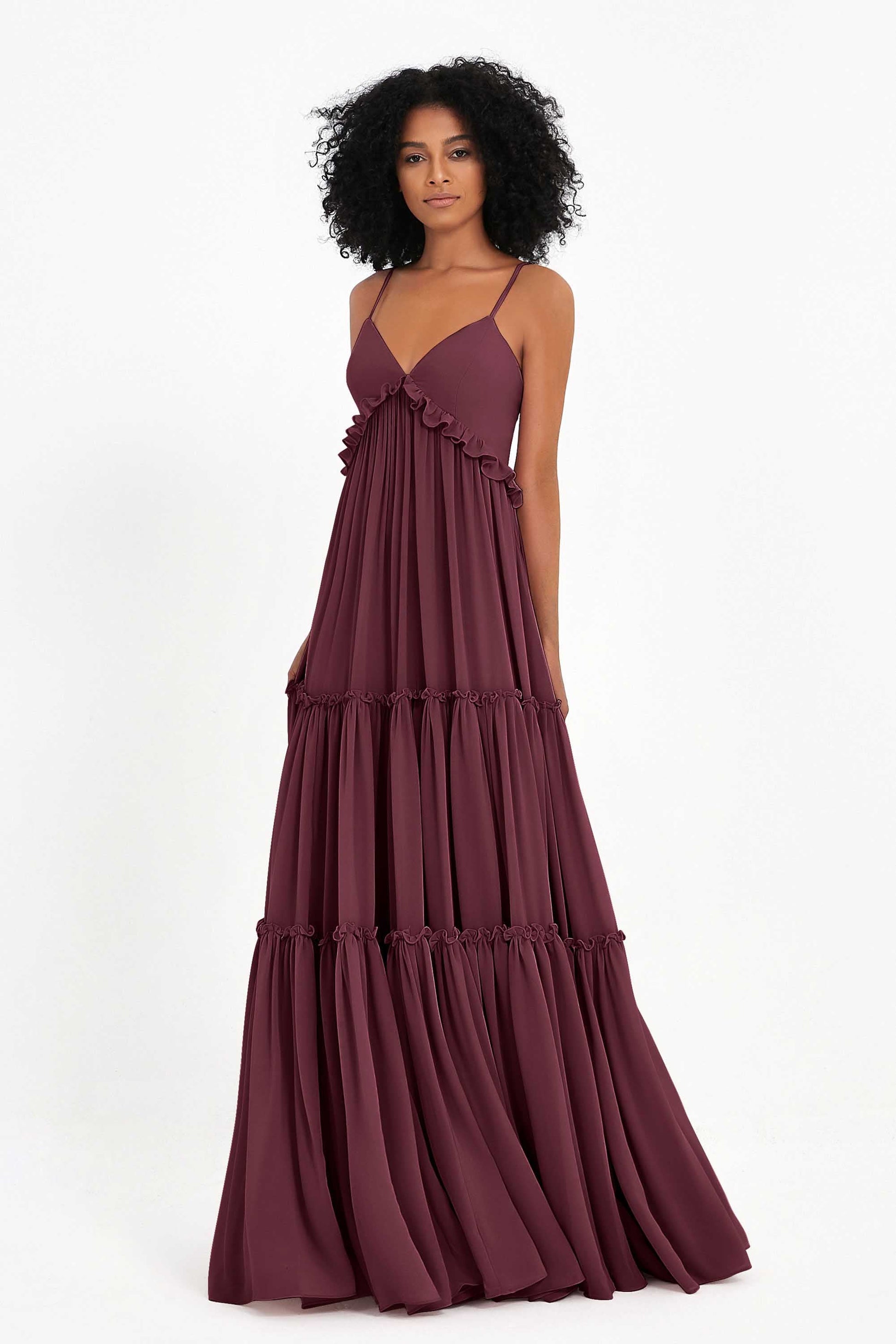 V-neck Empire Waist Maxi Boho Chiffon Dress DUNTERY V-neck Empire Waist Maxi Boho Chiffon Dress DUNTERY