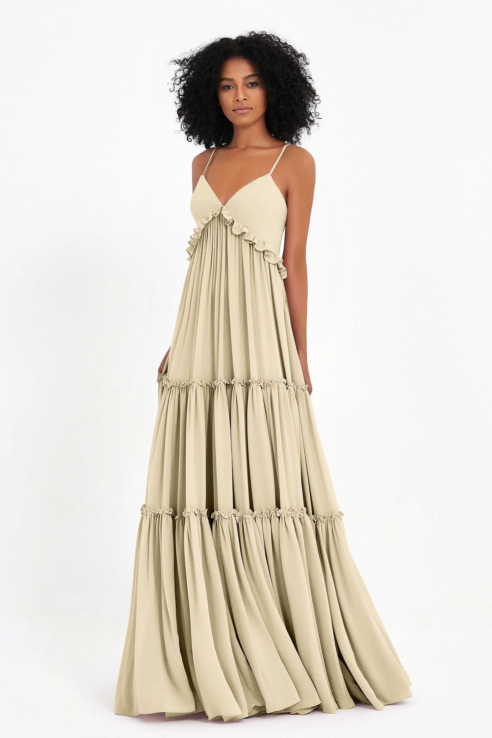 V-neck Empire Waist Maxi Boho Chiffon Dress DUNTERY V-neck Empire Waist Maxi Boho Chiffon Dress DUNTERY