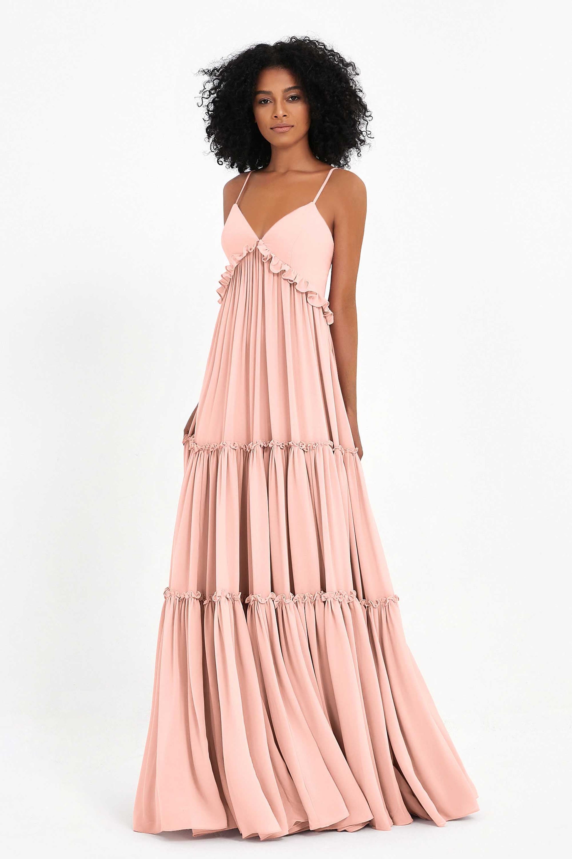 V-neck Empire Waist Maxi Boho Chiffon Dress DUNTERY V-neck Empire Waist Maxi Boho Chiffon Dress DUNTERY