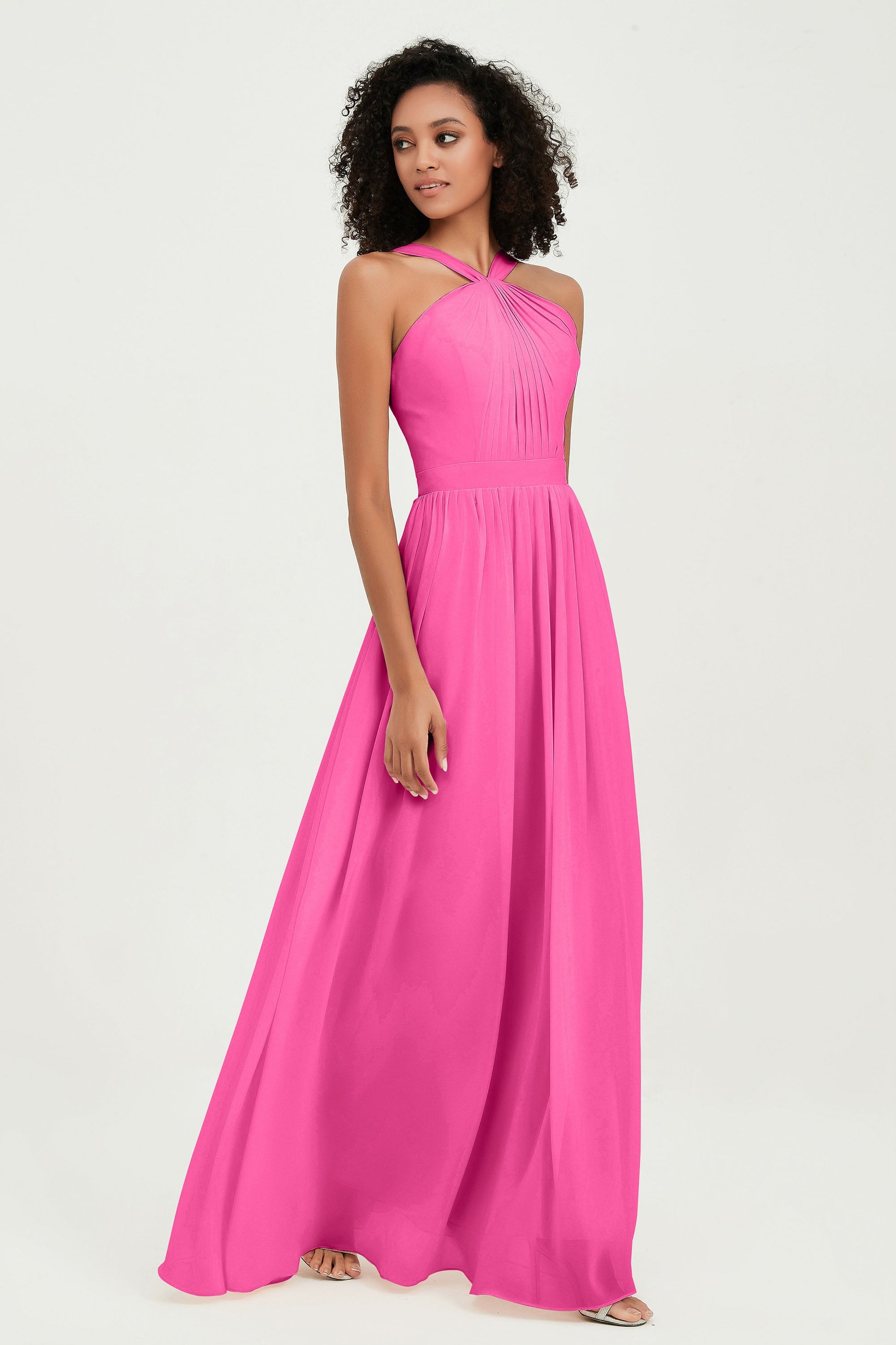azalea bridesmaid dresses BABARONI Chiffon Square Floor-length Spaghetti Straps with Pocket A-line, Azalea / US0 line Fabric Maxi Dress Teal Summer Bridesmaid