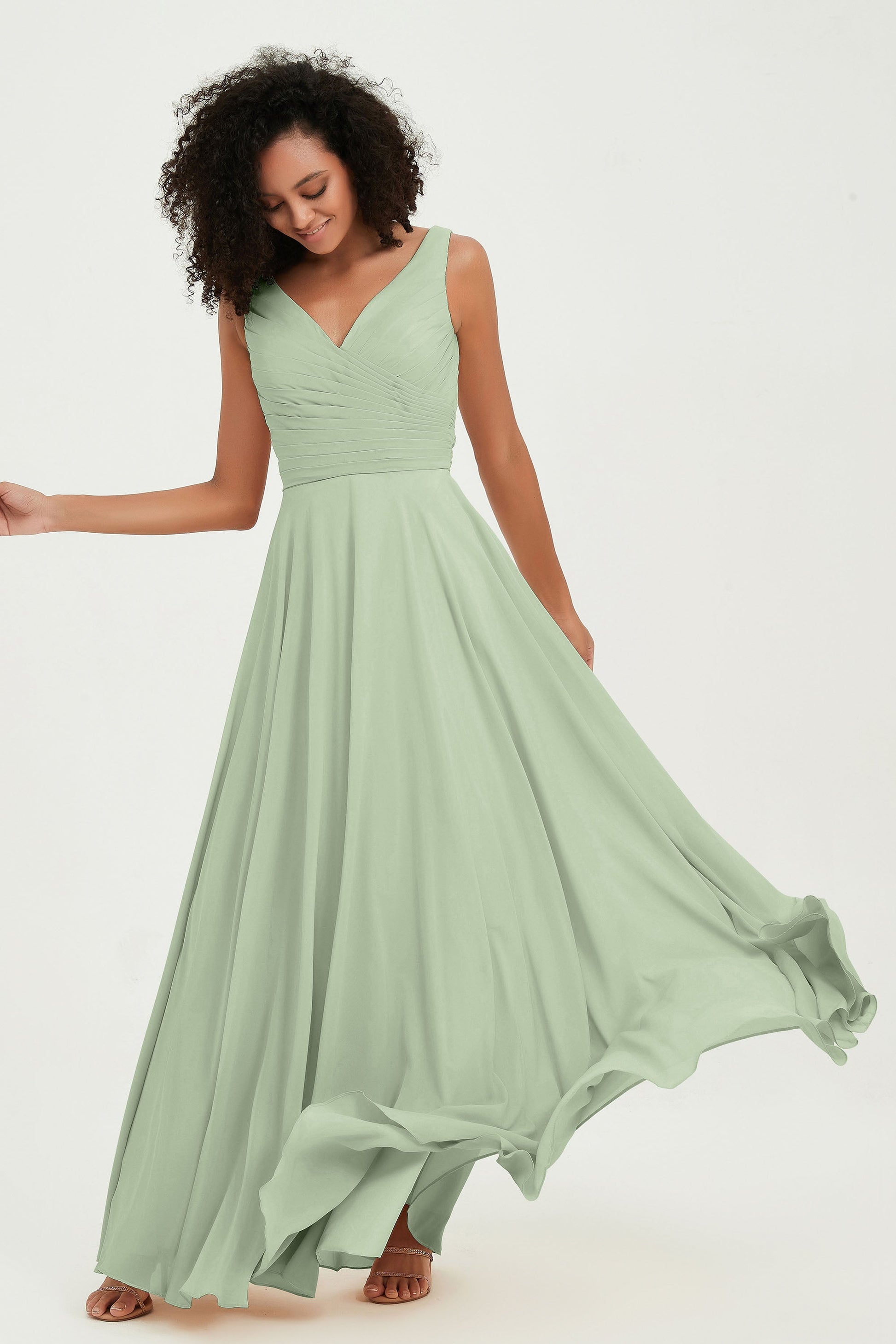 Lucky Brand 100% Linen Sage Green Dress Sleeveless Tank V-Neck